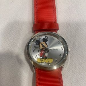 Disney red strap Mickey Mouse hand watch